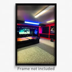 Pixel Art Poster - Menacing Entertainment Room (8 Bit Video Game Print)