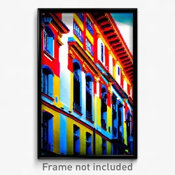Pixel Art Poster - Vivid Spanish Architecture (8 Bit Video Game Print)