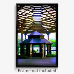 Pixel Art Poster - Dense Gazebo (8 Bit Psychedelic Trippy Video Game Print)