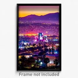 Pixel Art Poster - Neat Los Angeles (8 Bit Psychedelic Trippy Video Game Print)