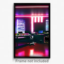 Pixel Art Poster - Tidy Music Studio (8 Bit Psychedelic Trippy Video Game Print)