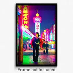 Pixel Art Poster - Vibrant Canton (8 Bit Psychedelic Trippy Video Game Print)