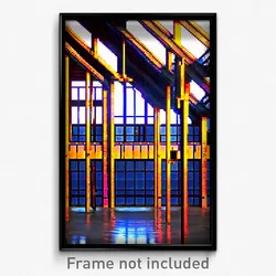 Pixel Art Poster - Flickering Warehouse (8 Bit Psychedelic Video Game Print)