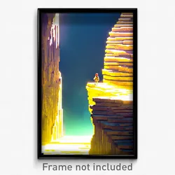 Pixel Art Poster - Acidic Ledge (8 Bit Psychedelic Trippy Video Game Print)