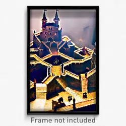 Pixel Art Poster - Miniature Citadel (8 Bit Psychedelic Trippy Video Game Print)