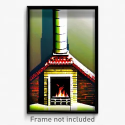 Pixel Art Poster - Harmonious Chimney (8 Bit Psychedelic Video Game Print)