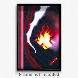 Pixel Art Poster - Striped Fire (8 Bit Psychedelic Trippy Video Game Print)