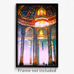 Pixel Art Poster - Buzzing Mosque (8 Bit Psychedelic Trippy Video Game Print)