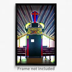 Pixel Art Poster - Gregarious Pulpit (8 Bit Psychedelic Trippy Video Game Print)