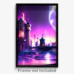 Pixel Art Poster - Liquid Metropolis (8 Bit Psychedelic Trippy Video Game Print)