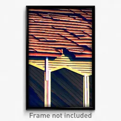 Pixel Art Poster - Made Up Roof (8 Bit Psychedelic Trippy Video Game Print)