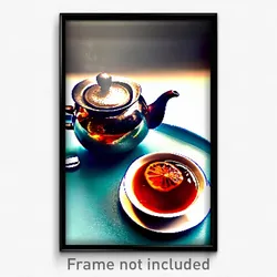 Pixel Art Poster - Natural Hot Tea (8 Bit Psychedelic Trippy Video Game Print)