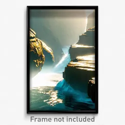 Pixel Art Poster - Jaw Dropping Gorge (8 Bit Psychedelic Video Game Print)