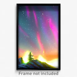 Pixel Art Poster - Lost Aurora (8 Bit Psychedelic Trippy Weird Video Game Print)