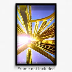 Pixel Art Poster - Golden Space (8 Bit Psychedelic Trippy Video Game Print)
