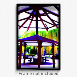 Pixel Art Poster - Well Made Gazebo (8 Bit Psychedelic Trippy Video Game Print)