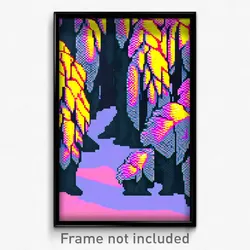 Pixel Art Poster - Puny Tundra (8 Bit Psychedelic Trippy Weird Video Game Print)