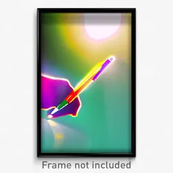Pixel Art Poster - Bright Pen (8 Bit Psychedelic Trippy Weird Video Game Print)