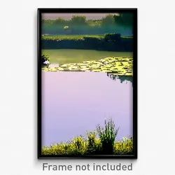 Pixel Art Poster - Simplistic Pond (8 Bit Psychedelic Trippy Video Game Print)