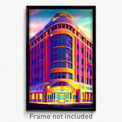 Pixel Art Poster - Curvy Hotel (8 Bit Psychedelic Trippy Weird Video Game Print)