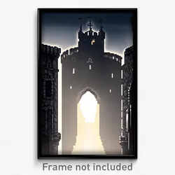 Pixel Art Poster - Dark Fortress (8 Bit Psychedelic Trippy Video Game Print)