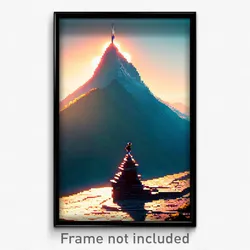 Pixel Art Poster - Adventurous Peak (8 Bit Psychedelic Trippy Video Game Print)