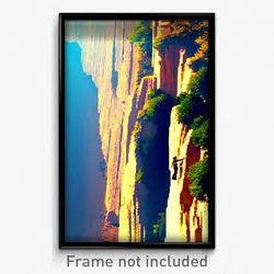 Pixel Art Poster - Pristine Cliff (8 Bit Psychedelic Trippy Video Game Print)