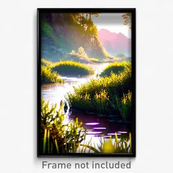 Pixel Art Poster - Novel Wetland (8 Bit Psychedelic Trippy Video Game Print)
