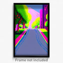 Pixel Art Poster - Stupendous Lane (8 Bit Psychedelic Trippy Video Game Print)