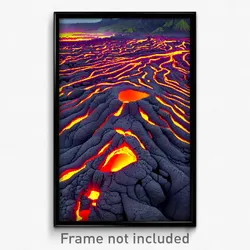 Pixel Art Poster - Valuable Lava Fields (8 Bit Psychedelic Video Game Print)