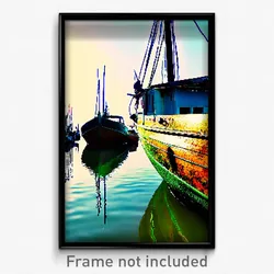Pixel Art Poster - Old Boat (8 Bit Psychedelic Trippy Weird Video Game Print)