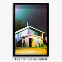 Pixel Art Poster - Strange Outbuilding (8 Bit Psychedelic Video Game Print)