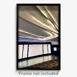 Pixel Art Poster - White Movie Theatre (8 Bit Psychedelic Video Game Print)