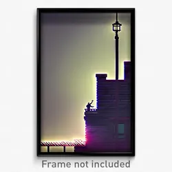 Pixel Art Poster - Stained Parapet (8 Bit Psychedelic Trippy Video Game Print)