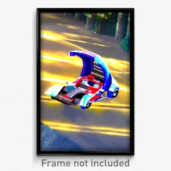 Pixel Art Poster - Enchanted Racecar (8 Bit Psychedelic Trippy Video Game Print)