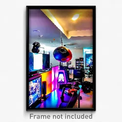 Pixel Art Poster - Large Gaming Room (8 Bit Psychedelic Trippy Video Game Print)