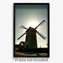 Pixel Art Poster - Concrete Windmill (8 Bit Psychedelic Trippy Video Game Print)