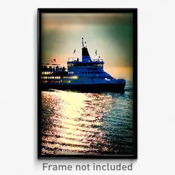 Pixel Art Poster - Monumental Ferry (8 Bit Psychedelic Trippy Video Game Print)