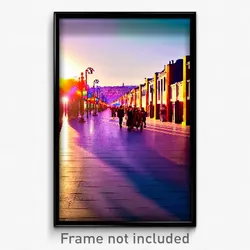 Pixel Art Poster - Worldly Promenade (8 Bit Psychedelic Trippy Video Game Print)