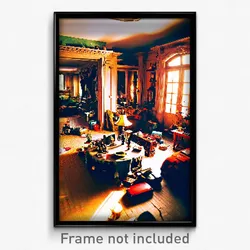 Pixel Art Poster - Cluttered Mansion (8 Bit Psychedelic Trippy Video Game Print)
