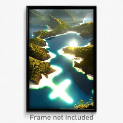 Pixel Art Poster - Abandoned Archipelago (8 Bit Psychedelic Video Game Print)