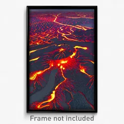 Pixel Art Poster - Adorable Lava Fields (8 Bit Psychedelic Video Game Print)