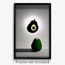 Pixel Art Poster - Black Avocado (8 Bit Psychedelic Trippy Video Game Print)