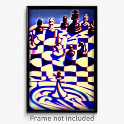 Pixel Art Poster - Bustling Chess Piece (8 Bit Psychedelic Video Game Print)