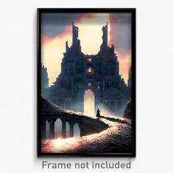 Pixel Art Poster - Cavernous Citadel (8 Bit Psychedelic Trippy Video Game Print)