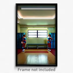 Pixel Art Poster - Curvy Locker Room (8 Bit Psychedelic Trippy Video Game Print)