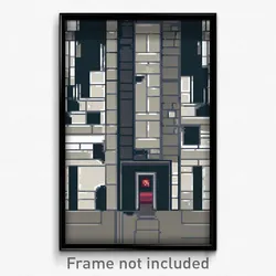 Pixel Art Poster - Simplistic Catacombs (8 Bit Psychedelic Video Game Print)