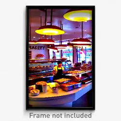Pixel Art Poster - Insane Bakery (8 Bit Psychedelic Trippy Video Game Print)