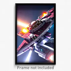 Pixel Art Poster - Amazing Spaceship (8 Bit Psychedelic Trippy Video Game Print)