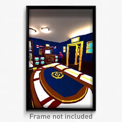 Pixel Art Poster - Nautical Gaming Room (8 Bit Psychedelic Video Game Print)